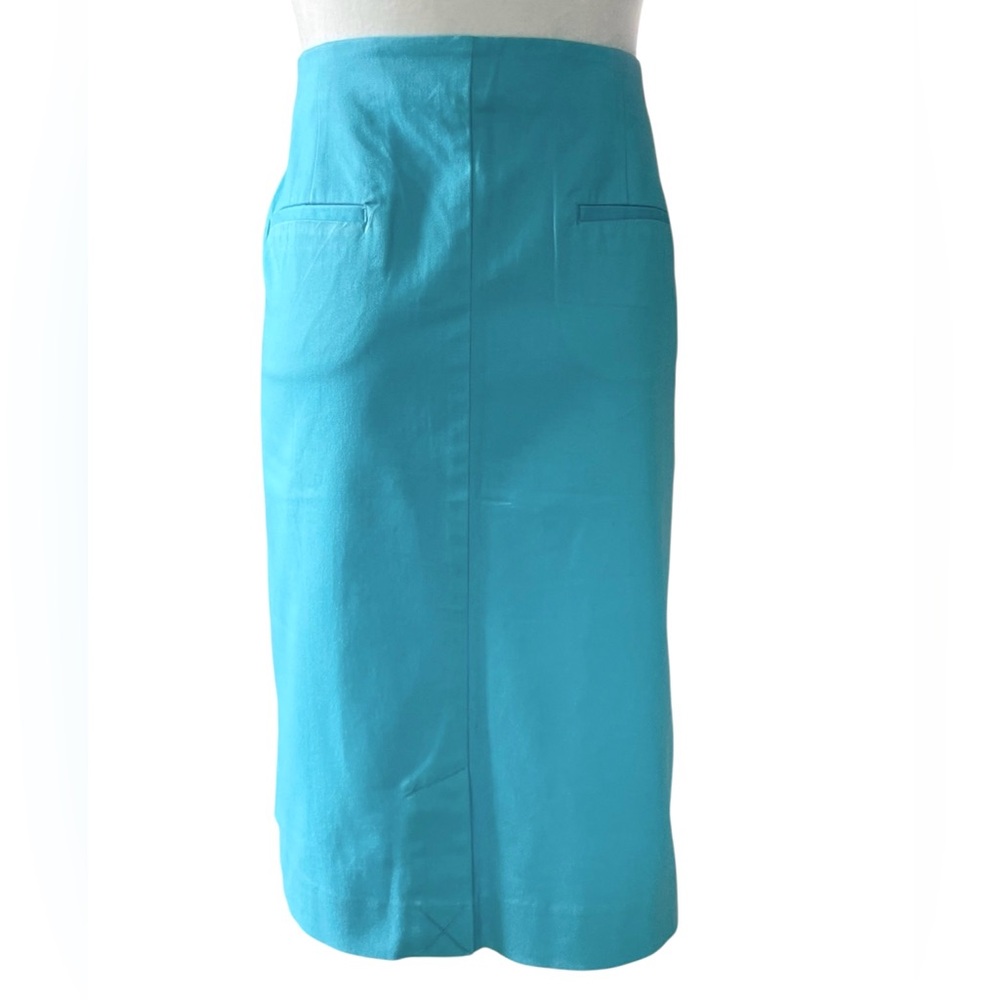 NEW J. Jill Stretch Aqua Blue Turquoise Perfect Pencil Skirt Size 18 NWT - Picture 3 of 9